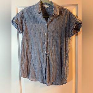 Blue and white summer blouse